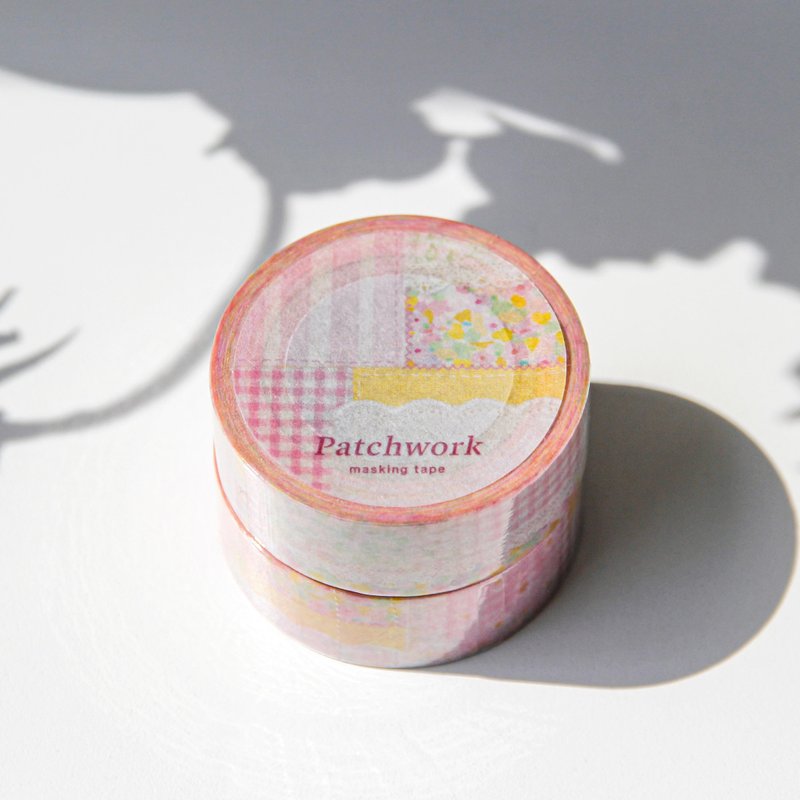 Patchwork Masking Tape | Pink - 紙膠帶/和紙/PET - 紙 粉紅色