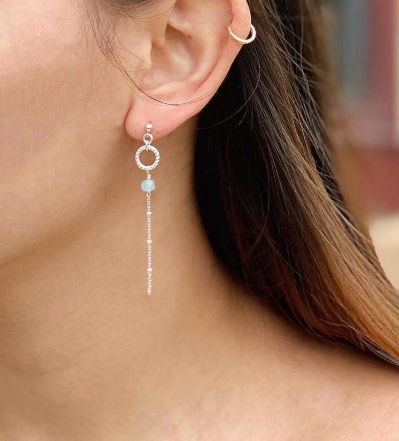 夢的指南 - 耳環/耳夾/耳骨夾 - 半寶石 銀色