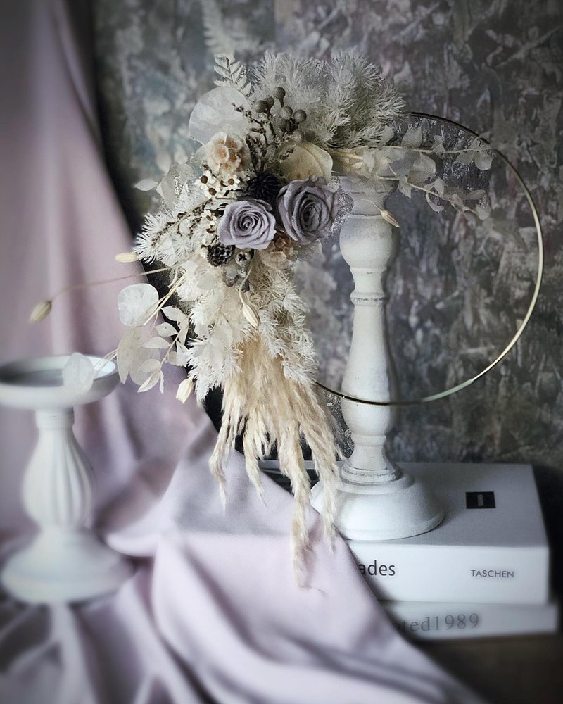 法式永生花掛飾(訂製品)/宅配限雙北地區,跨縣市需自取 - 乾燥花/永生花 - 其他材質