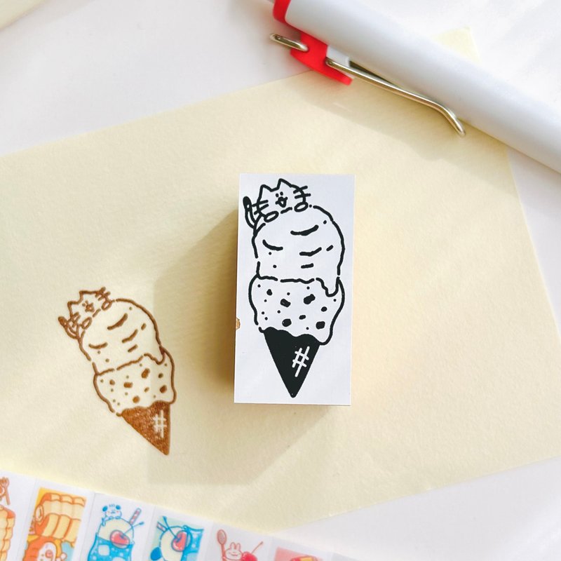 はんこ  アイスねこ - 印章/印台 - 橡膠