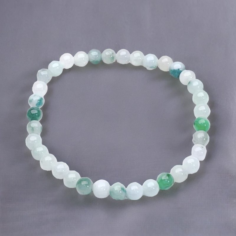 【好運連連】冰種飄花翡翠手珠手鍊 | 天然緬甸玉翡翠A貨 | 送禮 - 手鍊/手環 - 玉石 多色