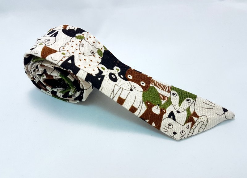 Soft silk hair band - coffee green animal