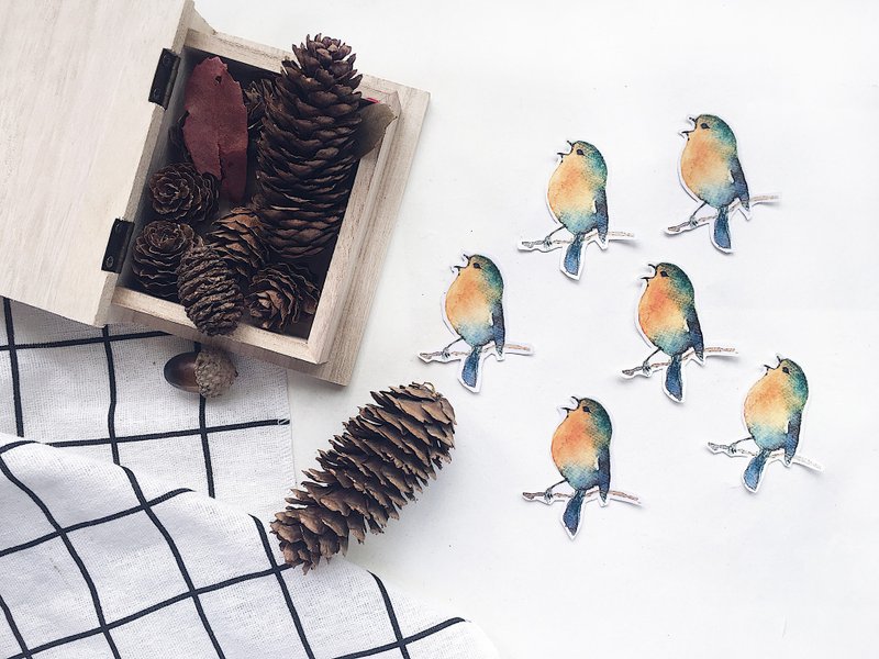 Hand painted stickers watercolor calliyan stickers birds