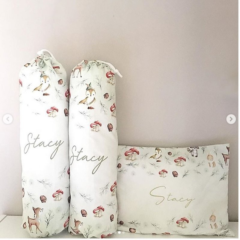 Stacy Owl Baby Bolster and Pillow