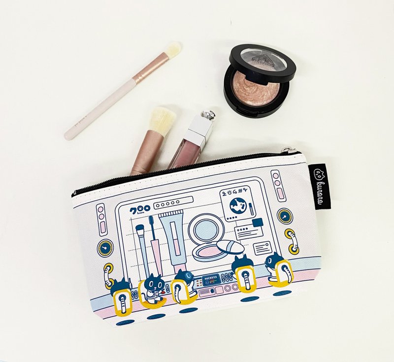 Sunny Bag x Kuroro化妝包-不可思議的貓科學款 - 化妝包/收納袋 - 其他材質 藍色