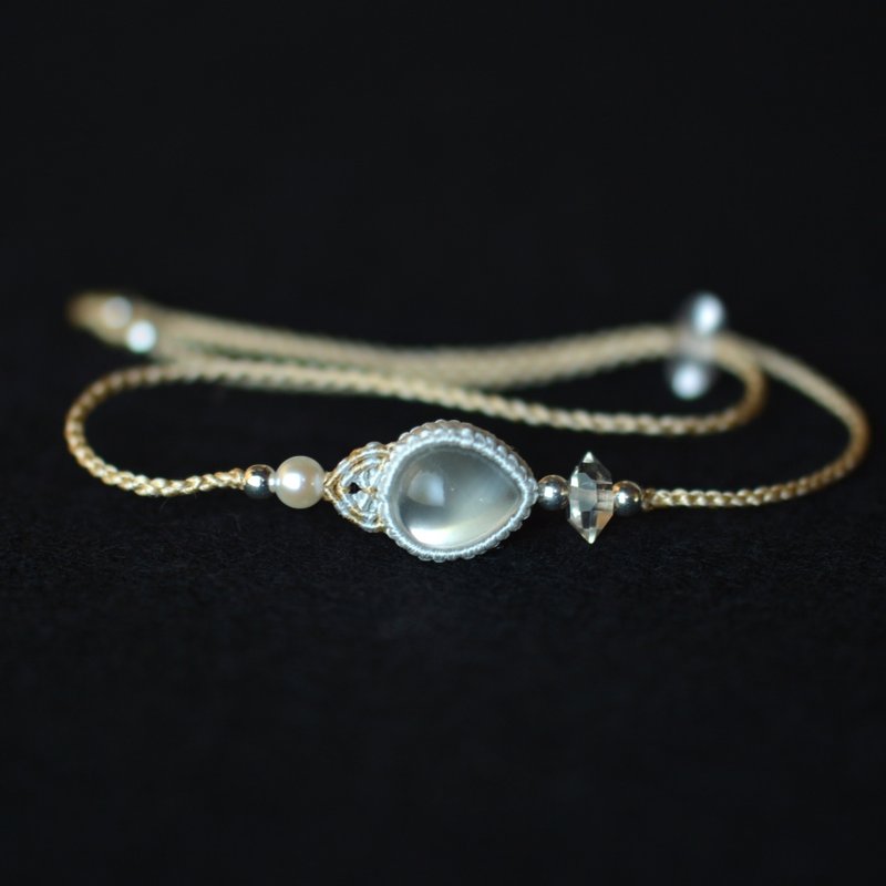 Moonstone / Silk Macrame Bracelet