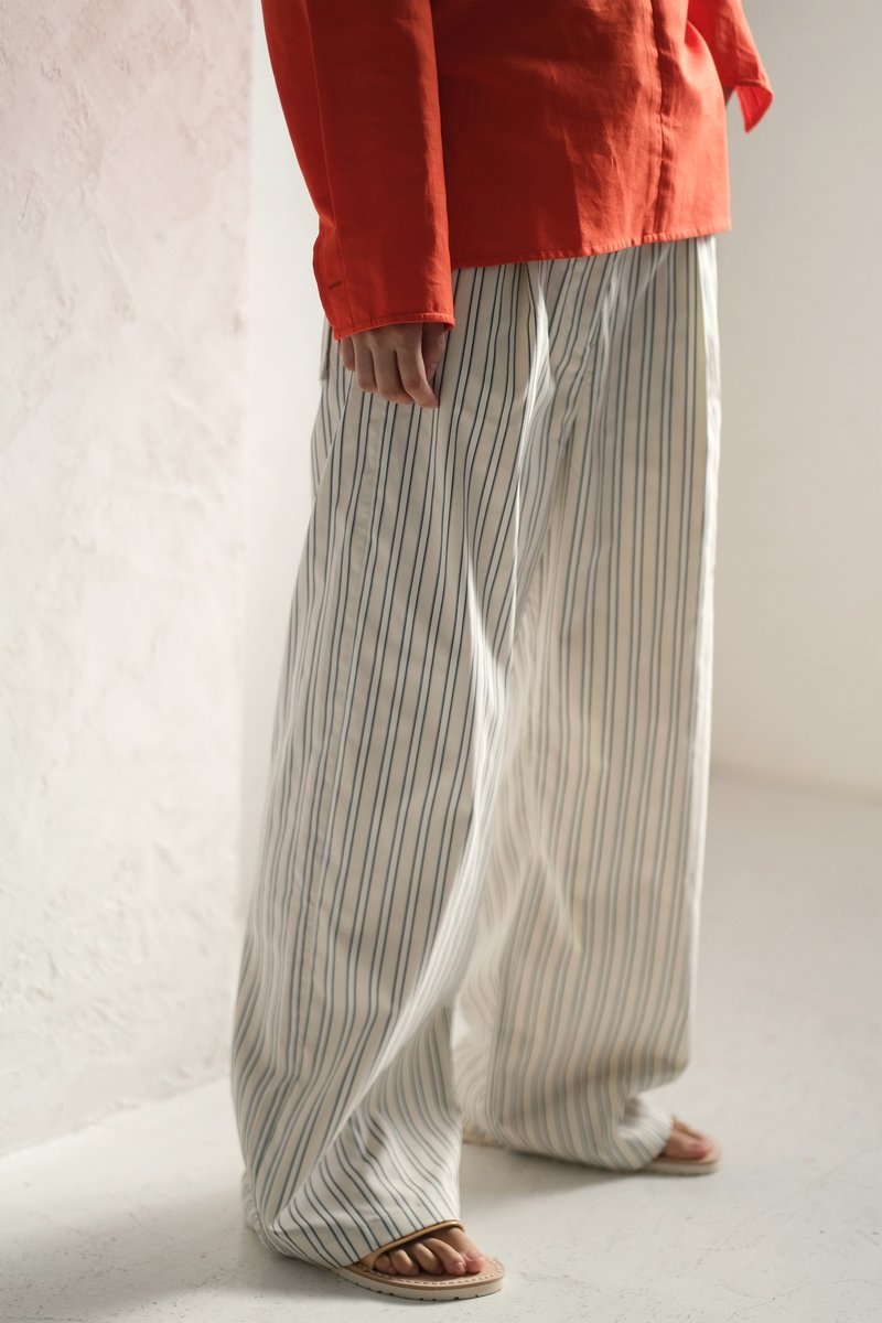 Striped eco-friendly fabric straps casual pants choschoi