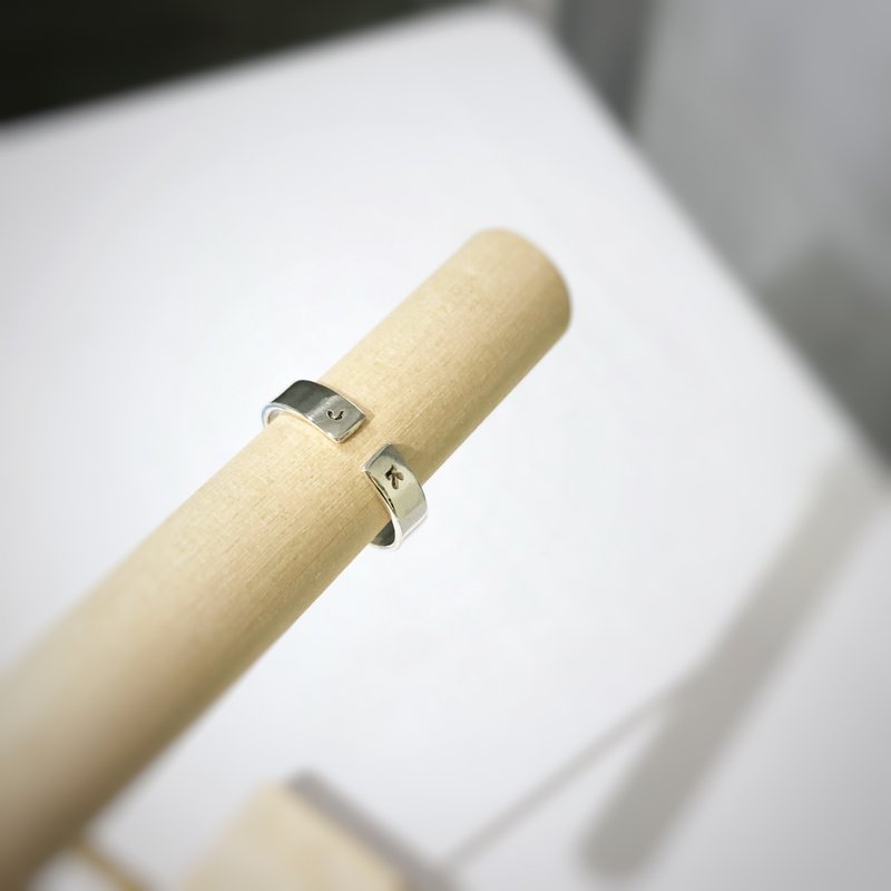 KIM S999 sterling silver hand lettering opening ring custom gift
