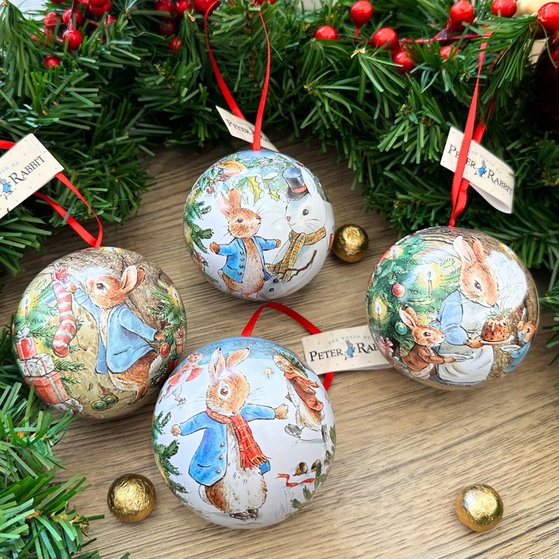 聖誕彼得兔彩球糖果禮盒 - 2款入 【英國糖迷你包4包入】 - 零食/點心 - 其他材質 白色