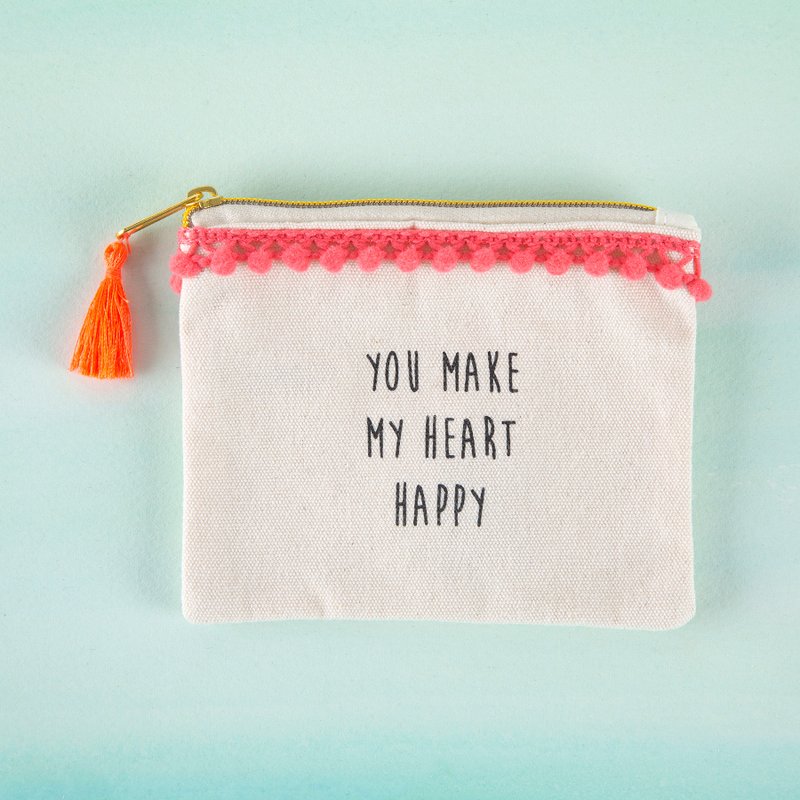 Text Coin Purse - Heart Happy∣CPRS132