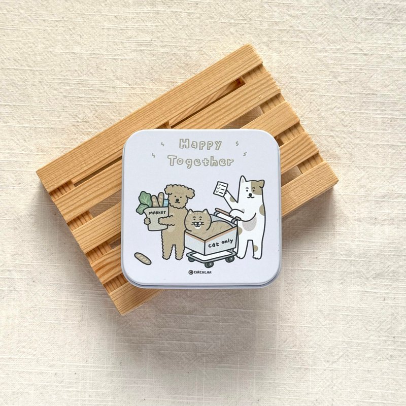 Tired Cat-Waterproof Round Sticker (6 pcs)