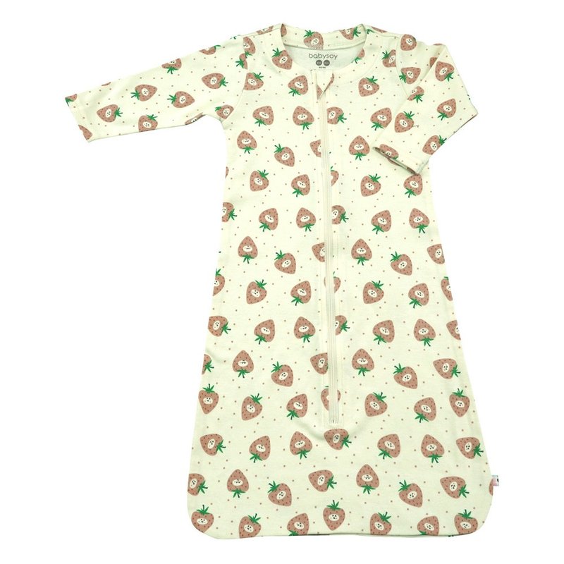 American Babysoy-Organic Cotton Strawberry Long Sleeve Anti-Kicking Sleeping Bag