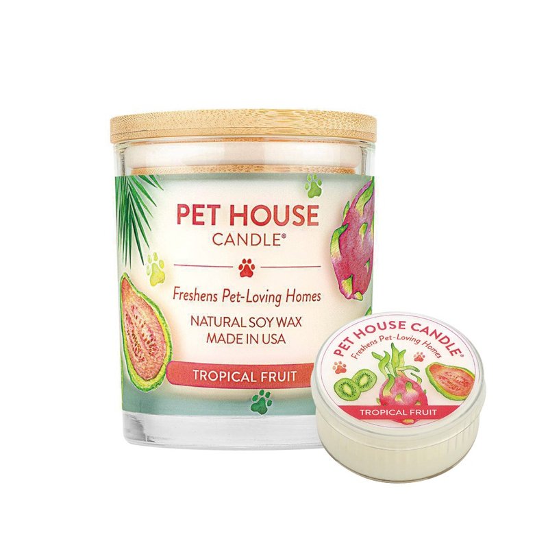 【美國PET HOUSE】室內除臭寵物香氛蠟燭-熱帶水果 - 香氛蠟燭/燭台 - 蠟