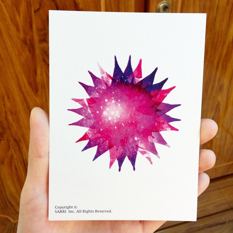 "Universe" Postcard Birthday Card Design Coloring Illustration Photo Album Card Universal Card Art Art Modern Lovers Love Special Interesting Weird Characters Weird Cute Taiwan Yellow Fun Funny Eye-catching Art Sequins Glitters Cool Not Famous Br