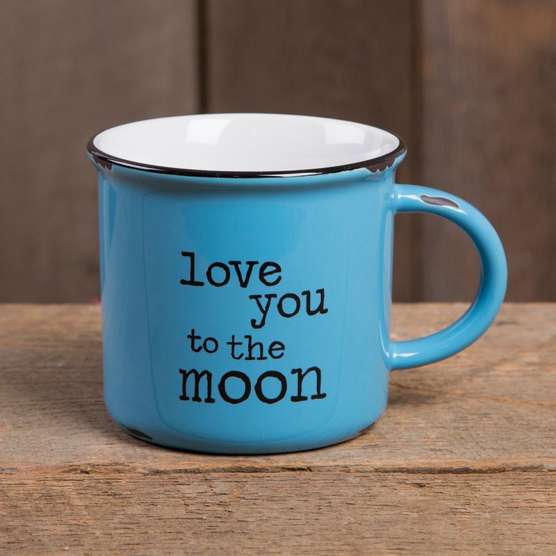 Imitation enamel mug-Love U to the moon∣MUG249