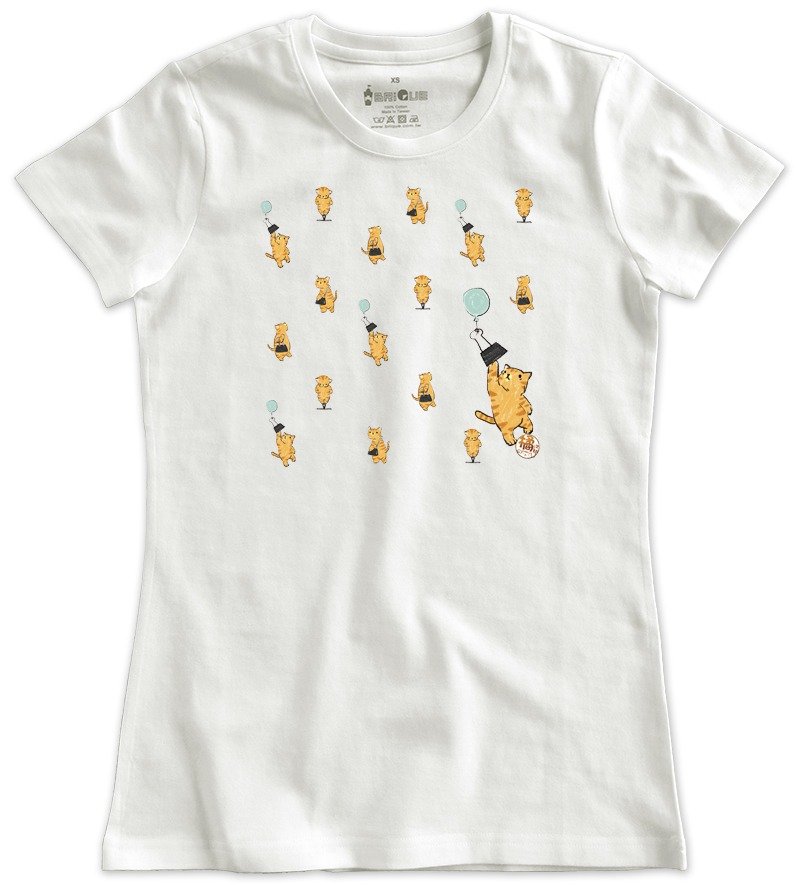 Classic white short-sleeved T-shirt _ clip orange Jiro