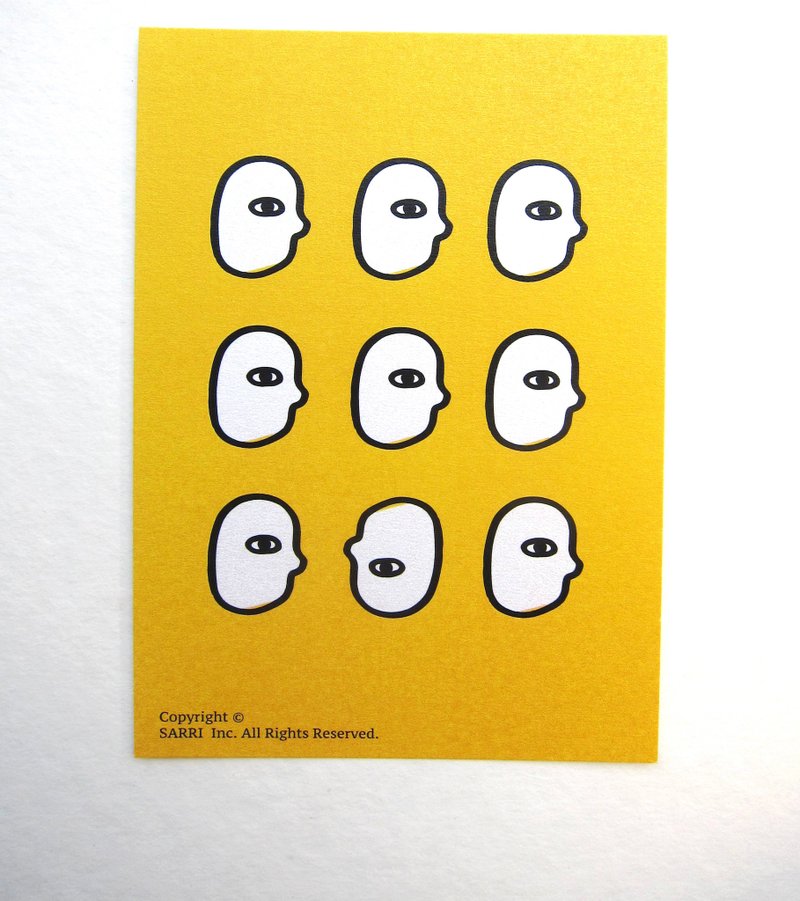 "Only one unique" postcard birthday card design colored illustration Illustrated card Universal Card Art Valentine love modern art particularly interesting characteristics strange weird cute yellow Taiwan's fun eye-catching sequins flash the