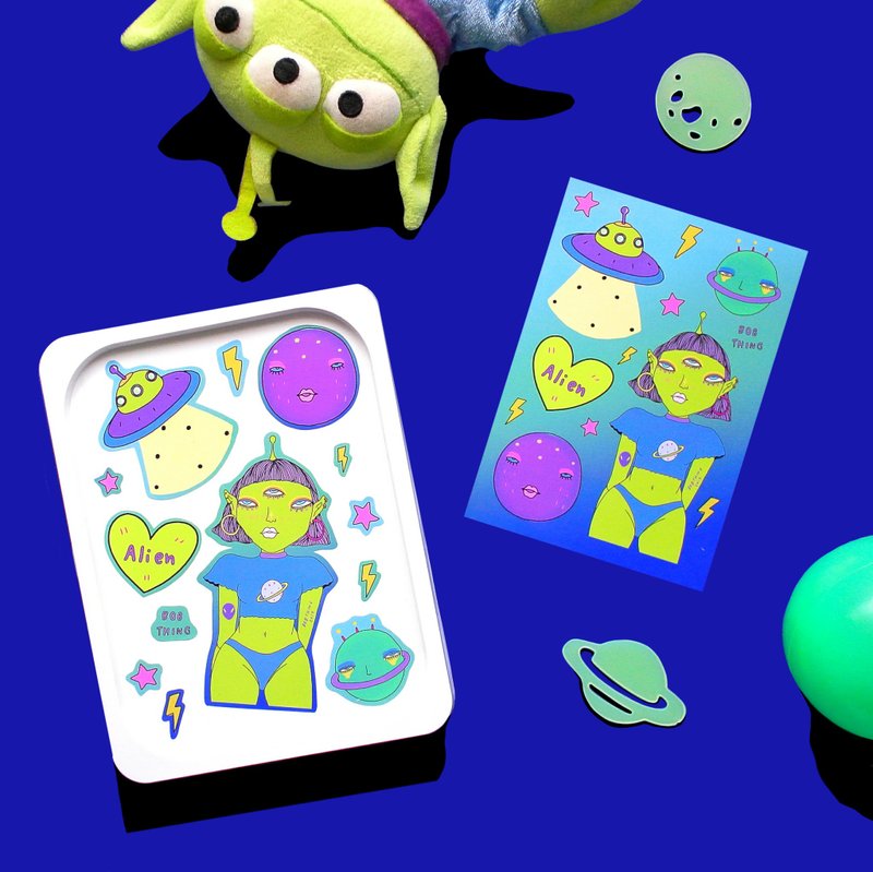 Alien Girl Sticker Pad (Not Die-cut)