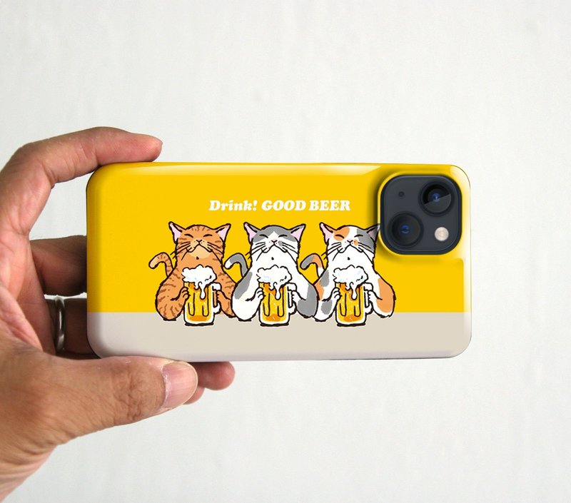 スマホケース 猫たちが乾杯 イエロー - 手機殼/手機套 - 塑膠 黃色