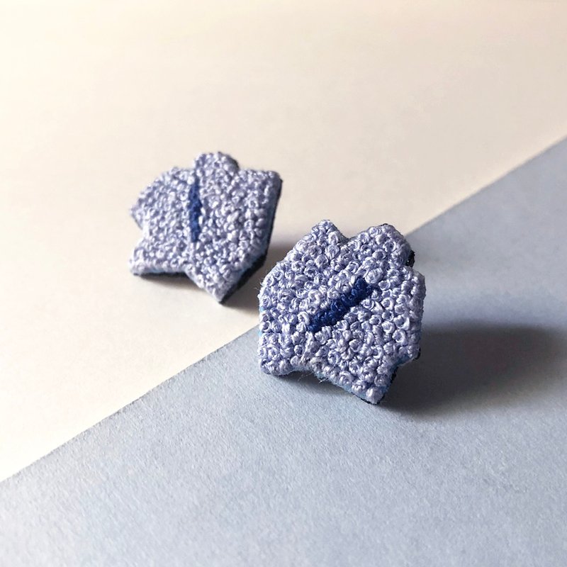 Blooming Baby Hand Embroidery Earrings Baby Blue
