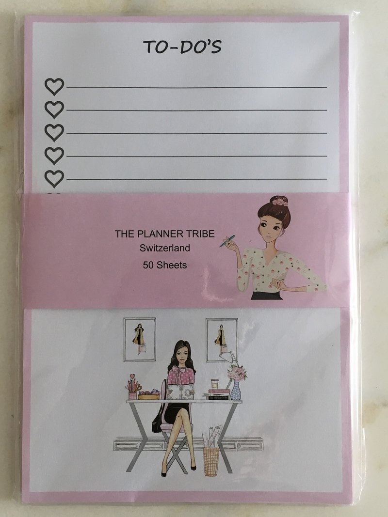 Notepad To-Do-List with Planner Girl llustration - 50 pages / Size A5