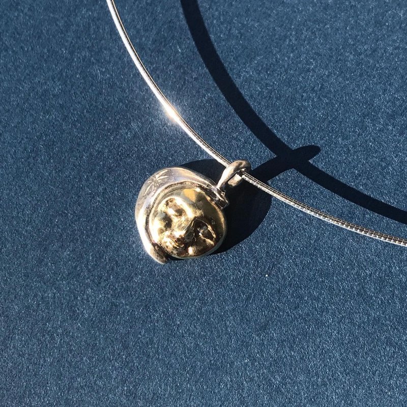 925銀 黃銅 日月同輝項鍊 - 項鍊 - 純銀