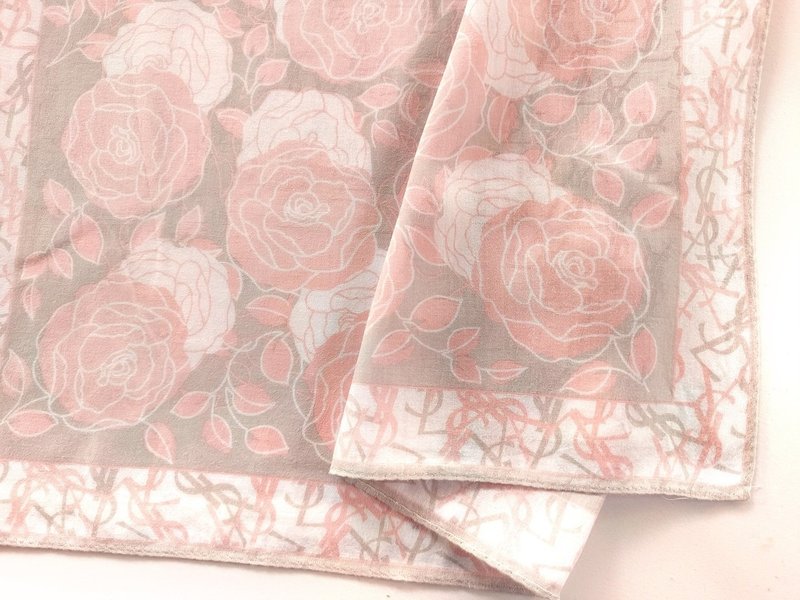 YvesSaintLaurent Vintage Scarf Magnolia Flower 23 x 23 inches - 絲巾 - 絲.絹 粉紅色