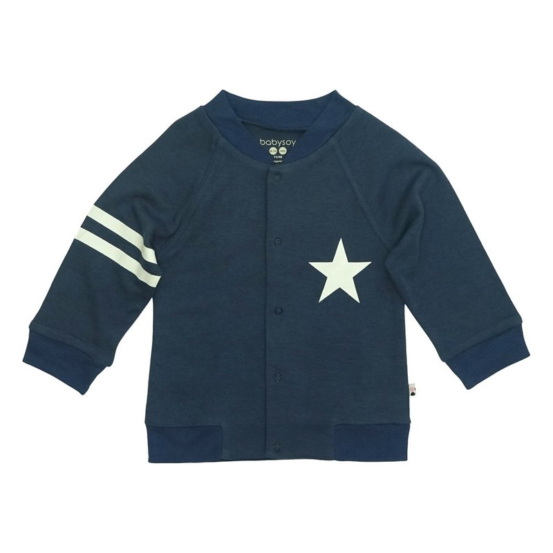 【預購】美國Babysoy有機棉復古星星夾克_丈青
