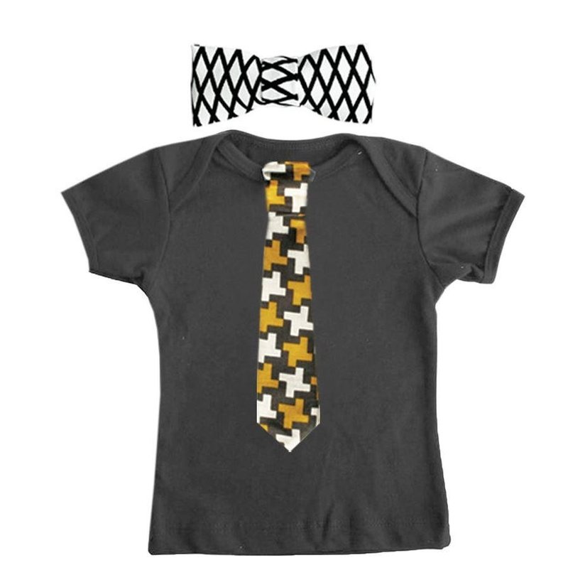 Tie Mr. Black T-shirt Tie Set (Striped Tie + T-shirt)