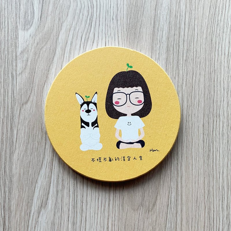 Han's Positive Energy Girl Diatom Coaster-Calm and calm life