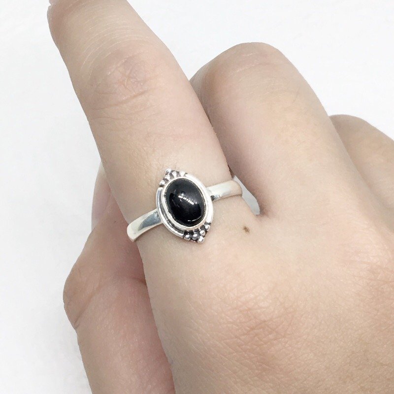 Black Star Stone 925 Sterling Silver Exotic Design Ring Nepal Handmade Mosaic (Figure 1)