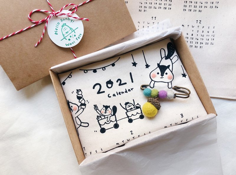 2021布掛曆 年曆 - 日曆/月曆/年曆 - 羊毛 多色