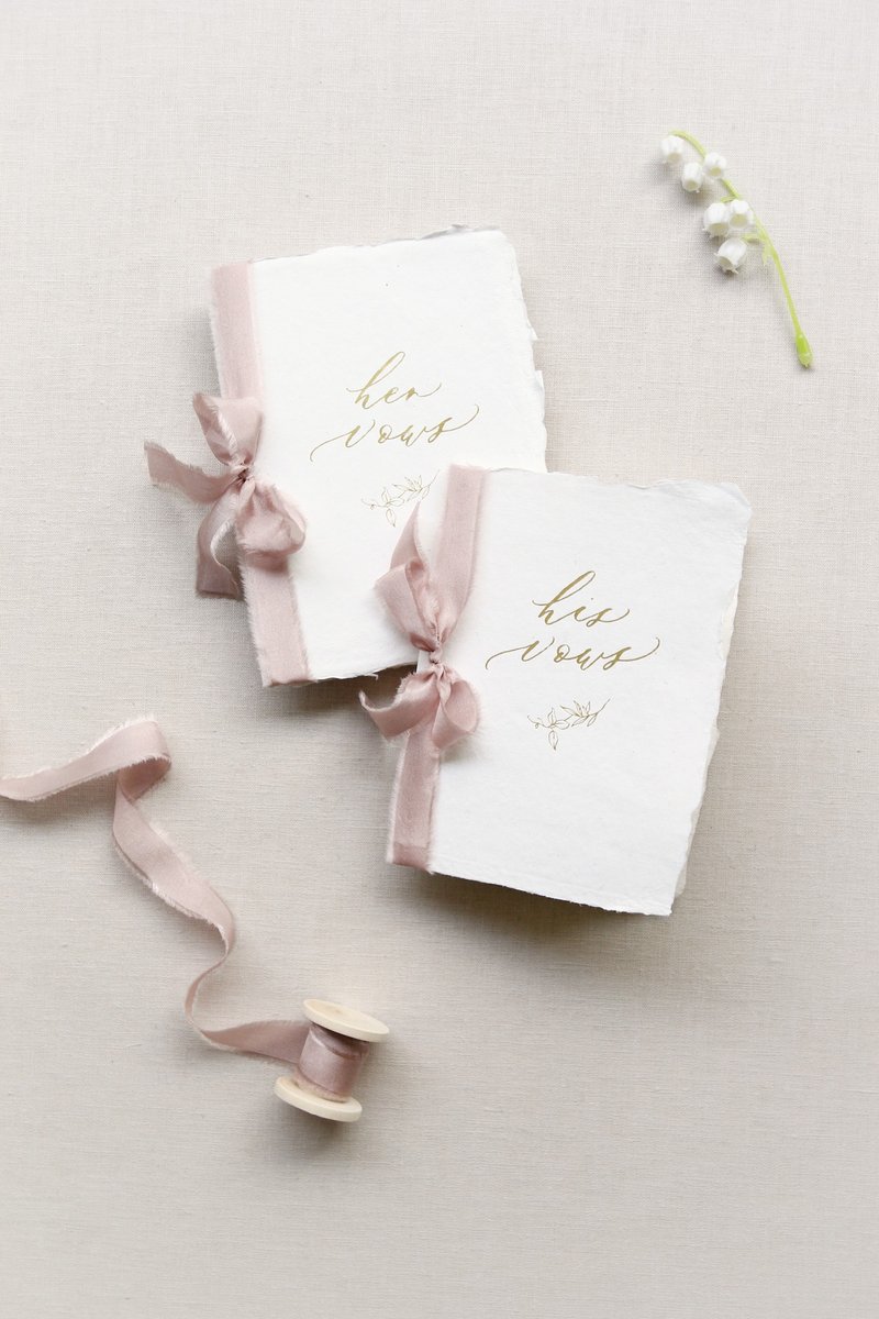 Tinge & Flourish Dry Rose | Handmade Paper Hot Stamping Oath (2 in a group)