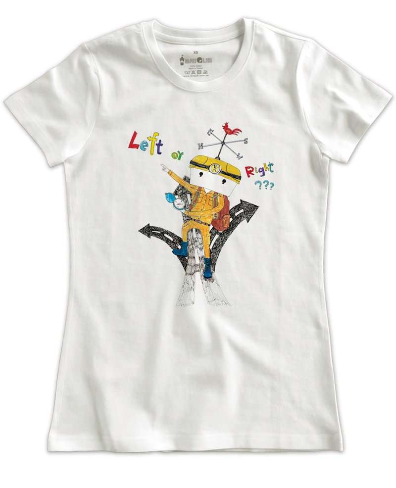 Classic white short-sleeved T-shirt _Left or Right ???
