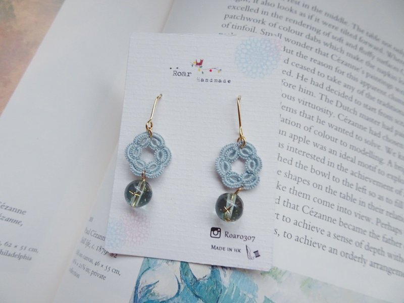 Handmade Tatting Earrings, Lace Earrings, Cotton