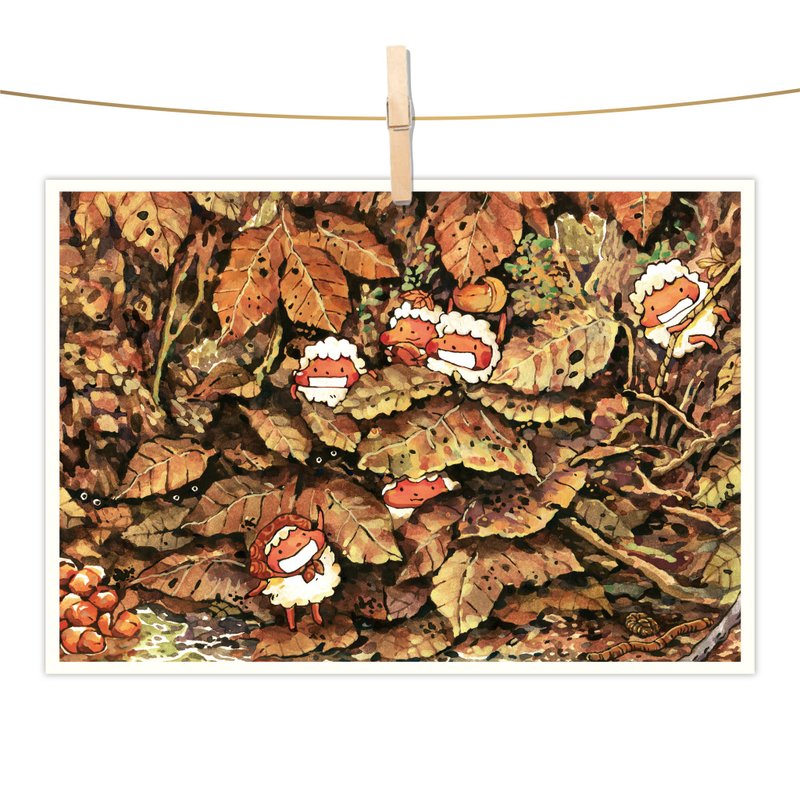 Afu watercolor illustration postcard - harvest