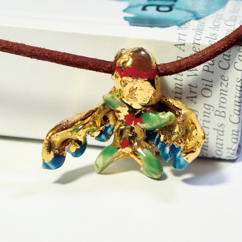 Gold gilt ceramic necklace