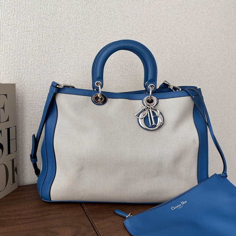 Christian Dior 迪奧 Diorissimo 兩用肩背包 - 手提包/手提袋 - 棉.麻 白色