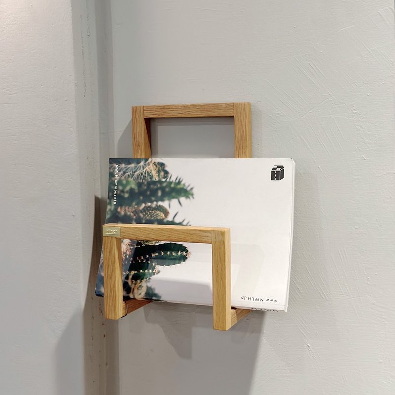 【Hübsch】-880419 北歐風原木多功能雜誌架 書架 收納架禮物 - 書架/書擋 - 木頭 卡其色