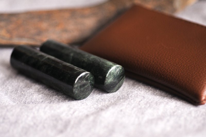 【好石多磨】台灣墨玉_玉石印章_夫妻結婚對章_圓章 - 印章/印台 - 玉石 黑色