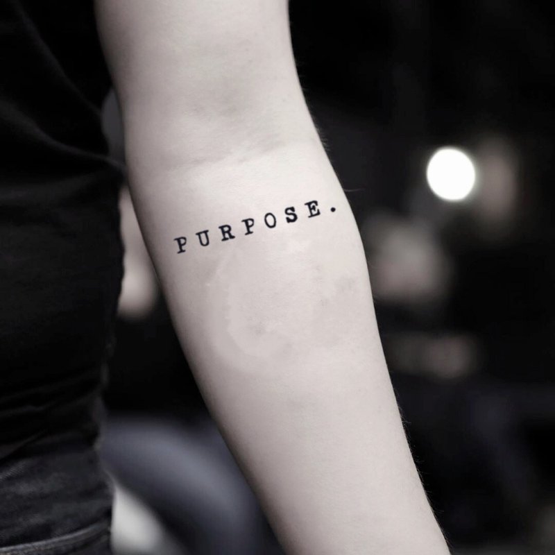 Purpose Quote Temporary Fake Tattoo Sticker (Set of 2) - OhMyTat