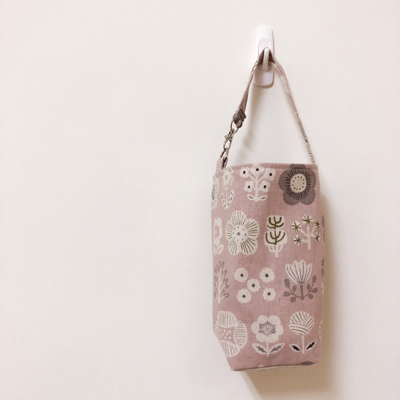 【雪花梨】玫瑰那提 手工飲料提袋/ 散步小提袋/ 環保杯袋 - 其他 - 棉.麻 多色