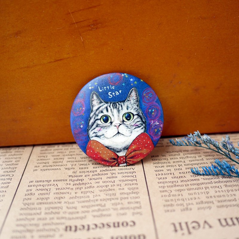 "Thirteen meow illustrator room" ☉ sky stars ☉ 44mm magnet badge