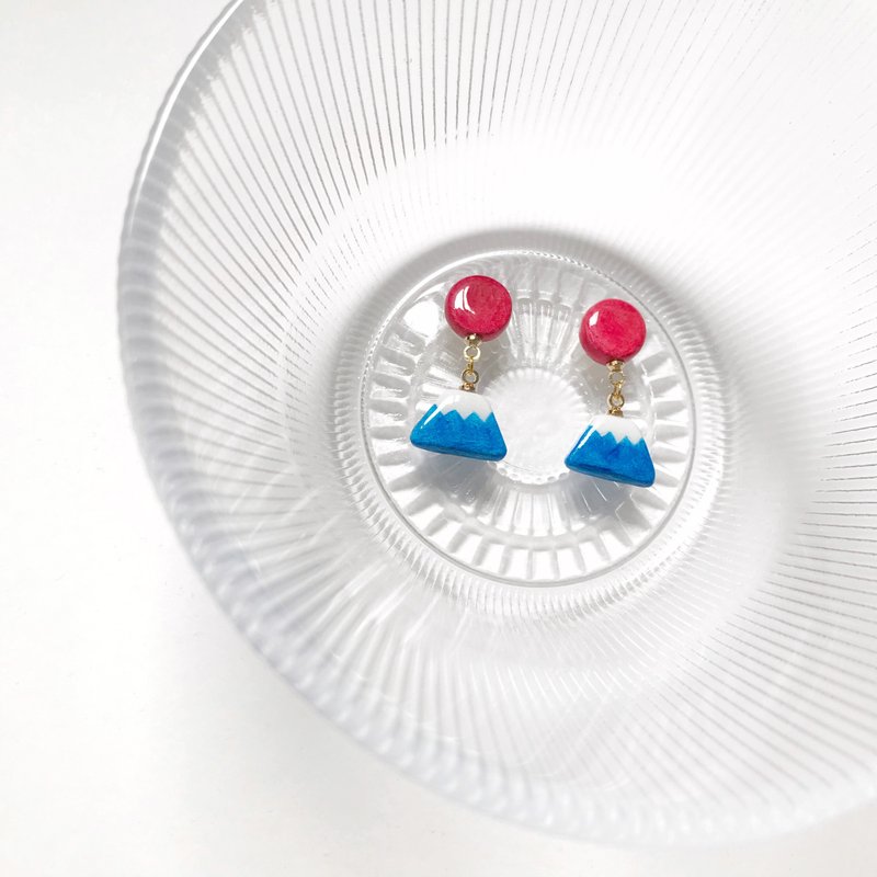 Classic Fuji Mountain Series - Handmade / Hand Drawn Earrings