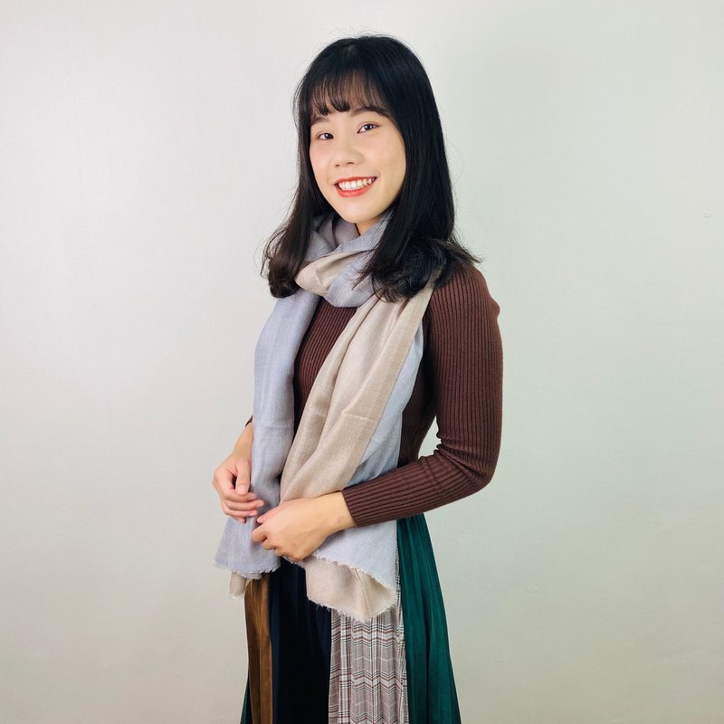微亮晨光│100% Cashmere - 圍巾/披肩 - 羊毛