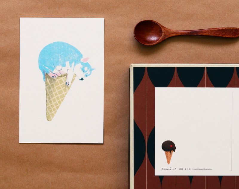 Husky Ice Cream Postcard