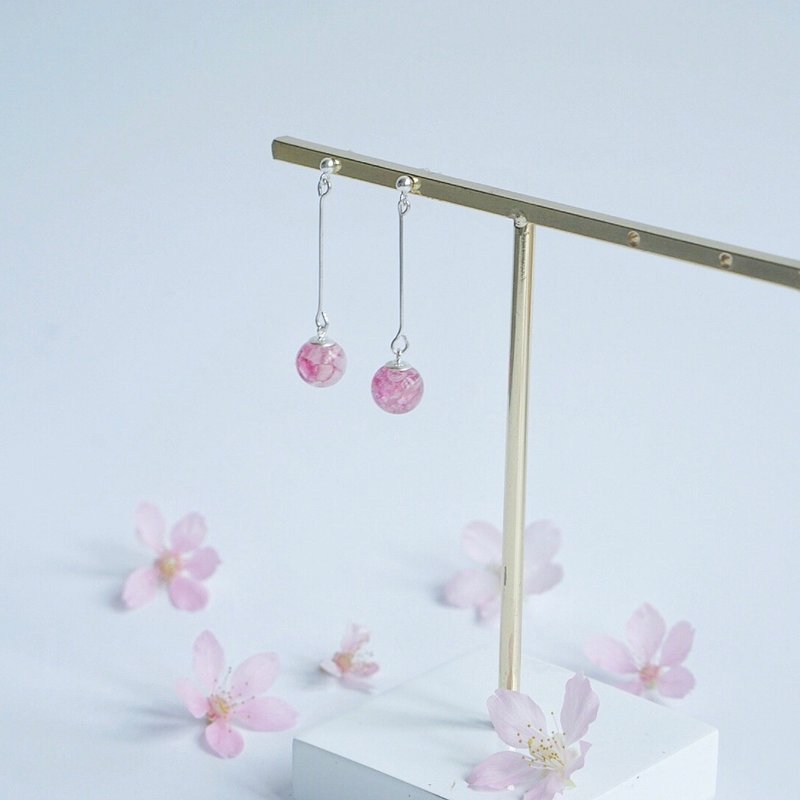 | palm の falling cherry |*small do not point*cherry sterling silver earrings (can be changed ear clip)