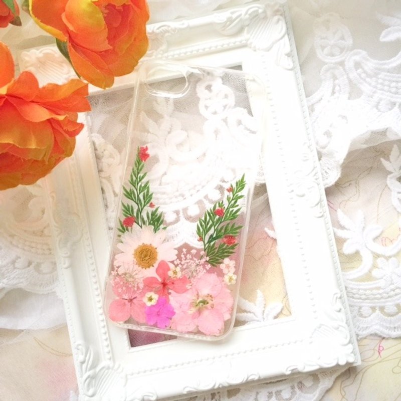 Pressed flower phone case - Pink Elegant for iphone 5/5s/SE/6/6s/6 plus/6s plus/7/7plus/Samsung S4/S5/S6/S6Edge/S7/S7Edge/Note3/Note4/Note5