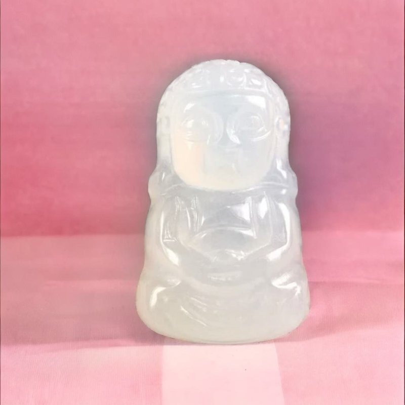 冰種翡翠精雕寶寶佛 | 天然緬甸玉翡翠A貨 | 送禮 - 吊飾/掛飾 - 玉石 透明