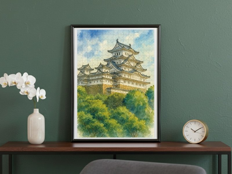 日本製手工拼圖・姬路城・日本風景・送禮、擺設 - 卡片/明信片 - 紙
